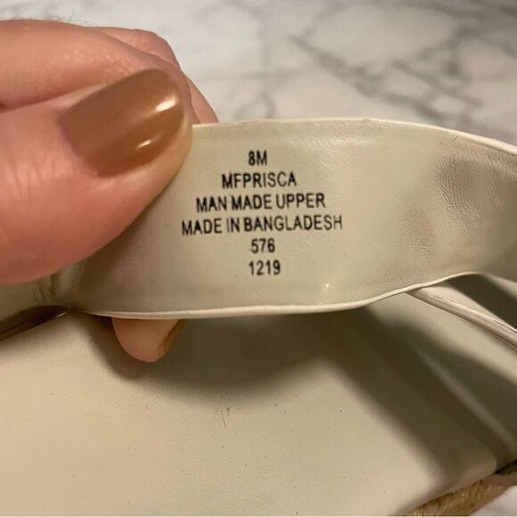 Marc Fisher Prisca White Vegan Leather Studded Slides - Picture 6 of 6